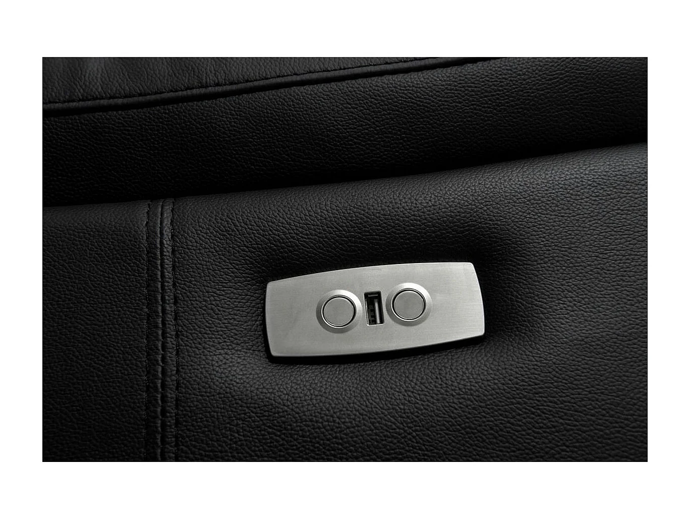 Tweezits elektrische relaxbank Selesta van leer - zwart