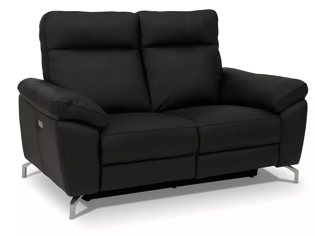 Kauf Unique Relaxsofa elektrisch Selesta - 2-Sitzer - Leder - Schwarz