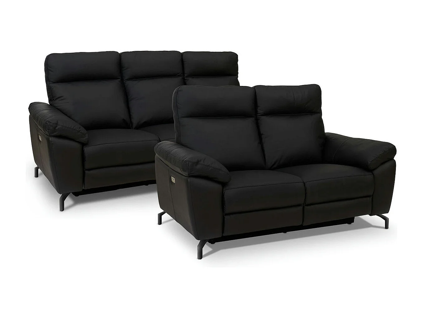 Sofa mit Relaxfunktion 2-Sitzer Selesta - Leder und PVC - Schwarz