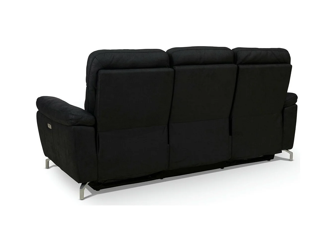 Relaxsofa elektrisch Selesta - 3-Sitzer - Stoff - Schwarz