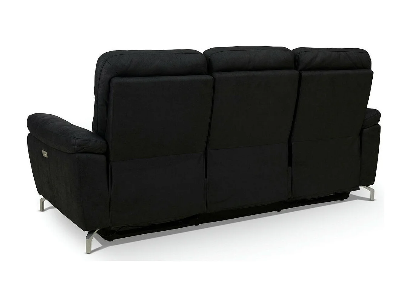 Driezits elektrische relaxbank Selesta van stof - zwart