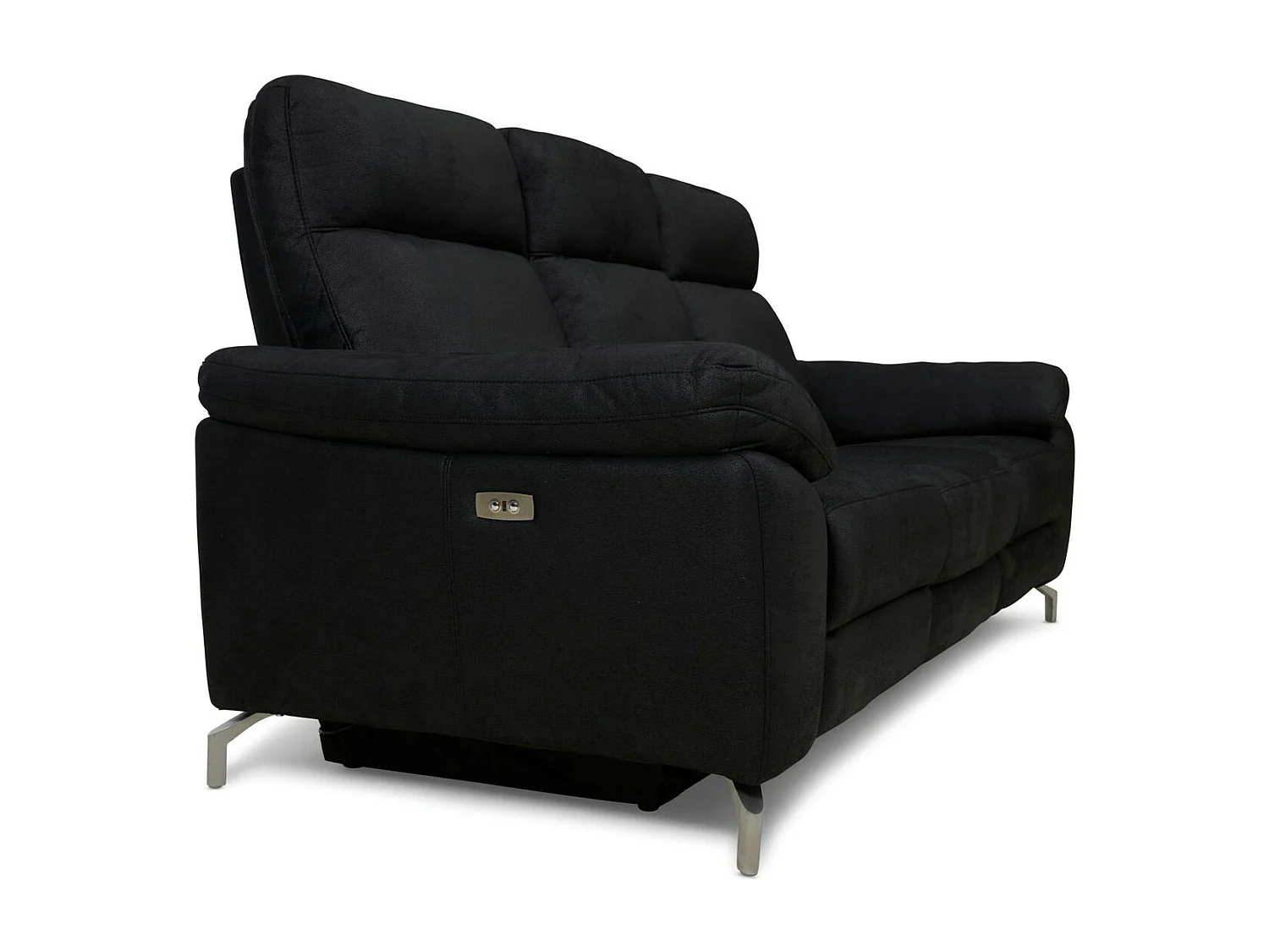 Driezits elektrische relaxbank Selesta van stof - zwart