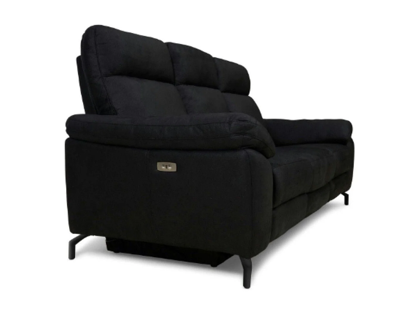 Driezits elektrische relaxbank Selesta van stof - zwart