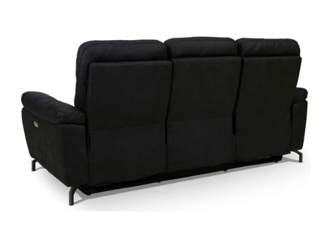 Driezits elektrische relaxbank Selesta van stof - zwart