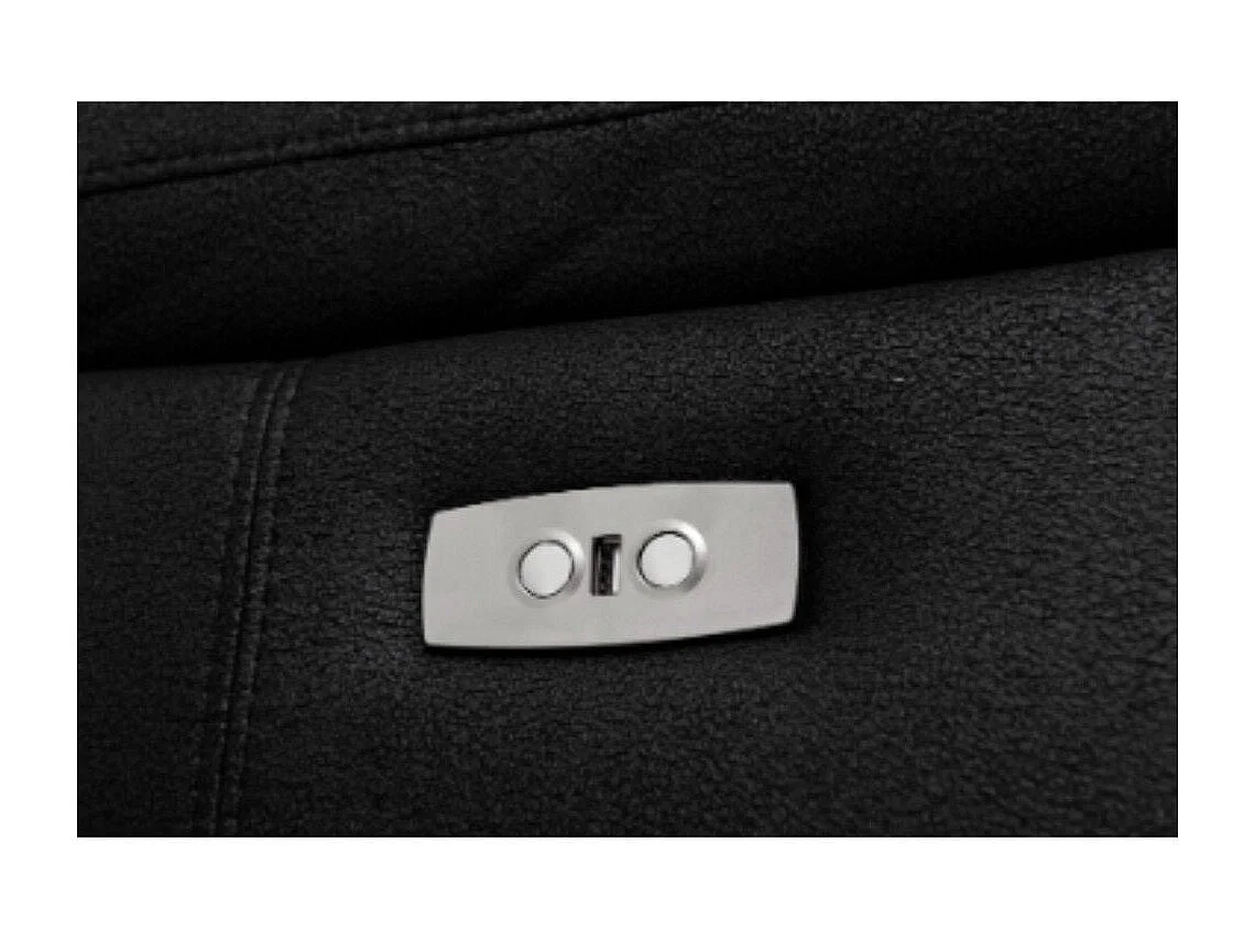 Driezits elektrische relaxbank Selesta van stof - zwart