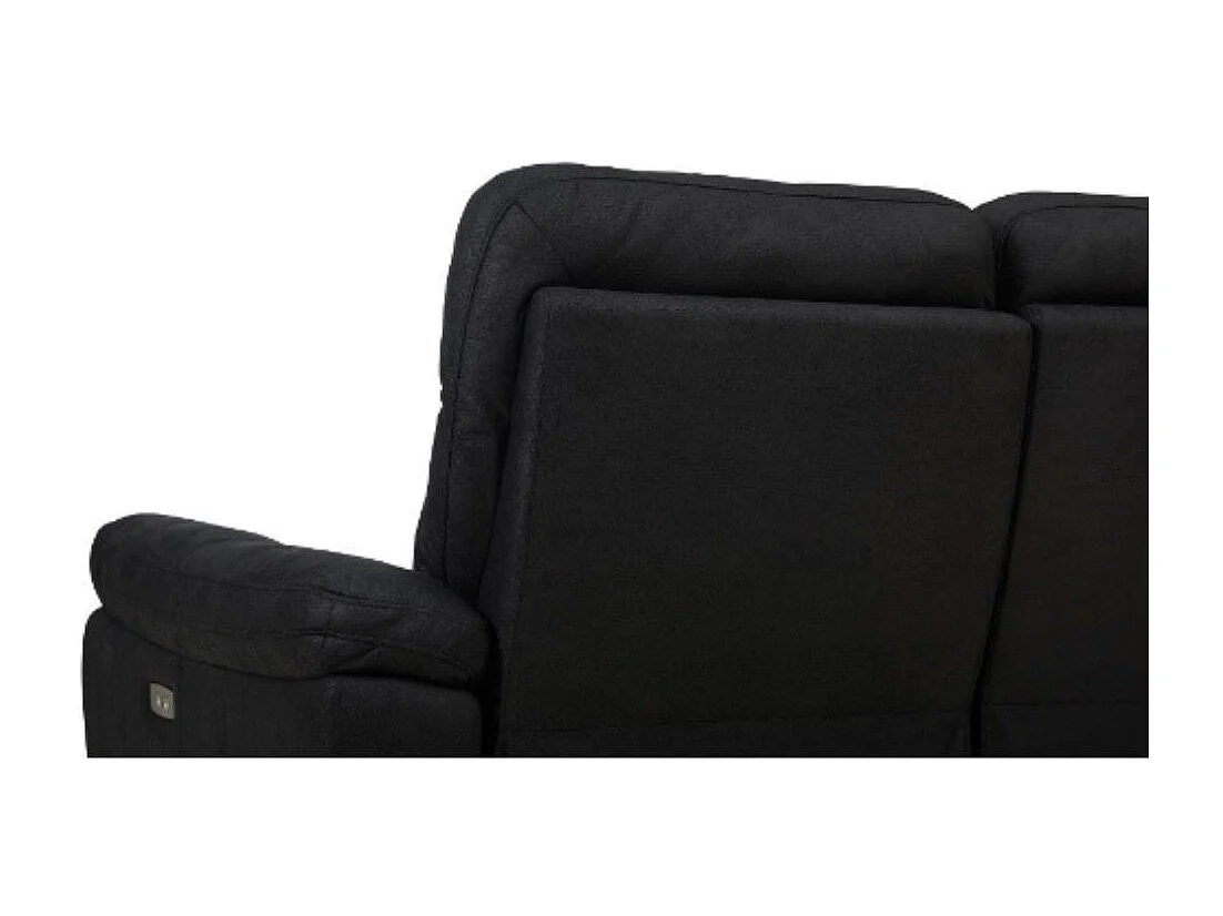 Driezits elektrische relaxbank Selesta van stof - zwart