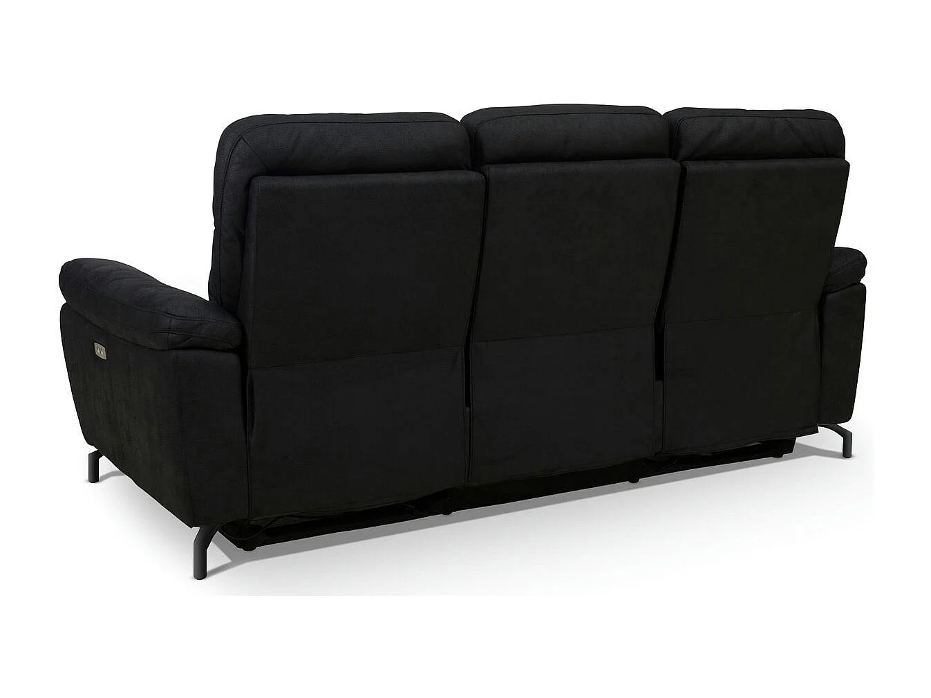 Canapé relax électrique Selesta - 3 places - Tissu - Noir