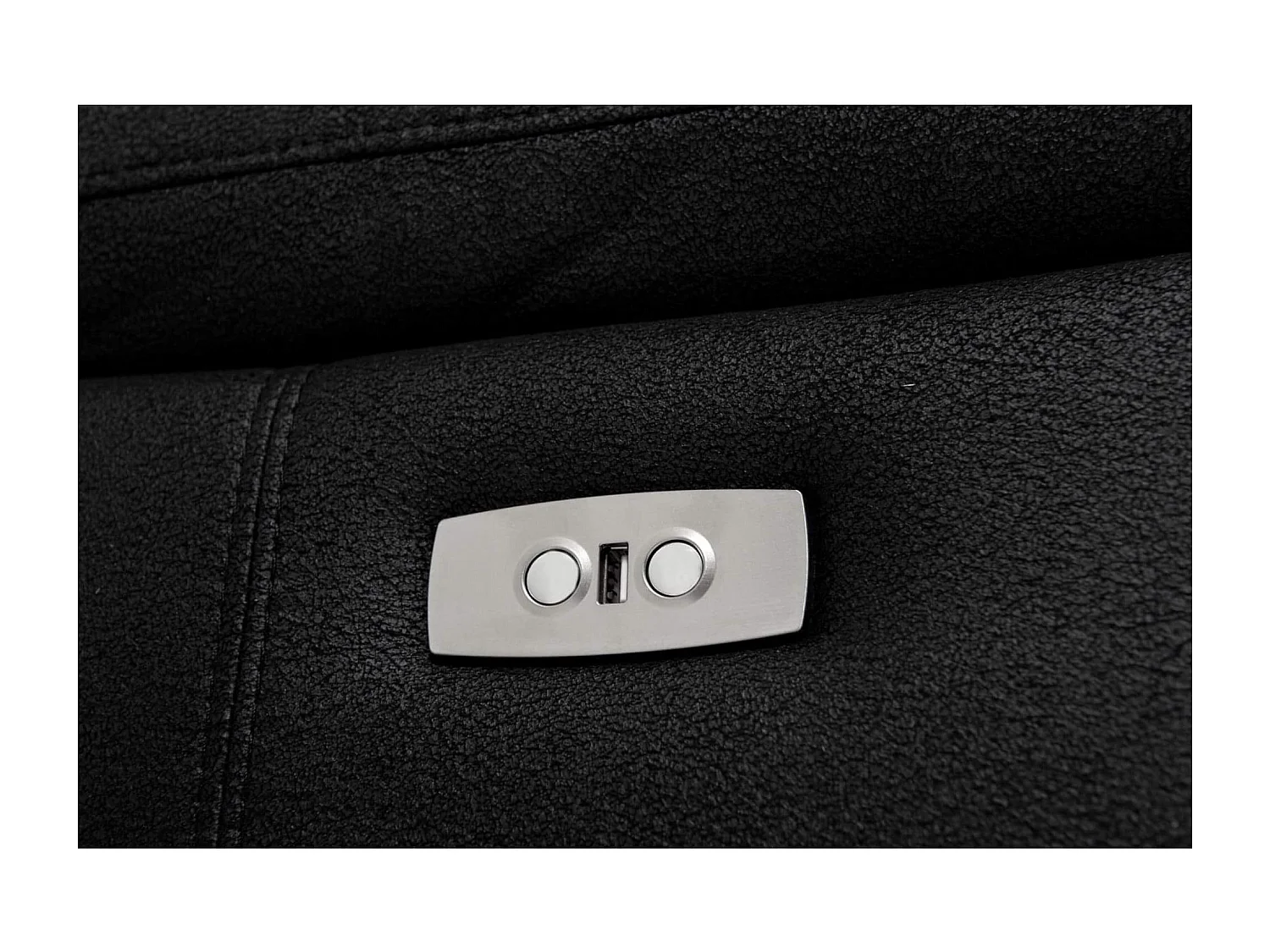 Canapé relax électrique Selesta - 3 places - Tissu - Noir