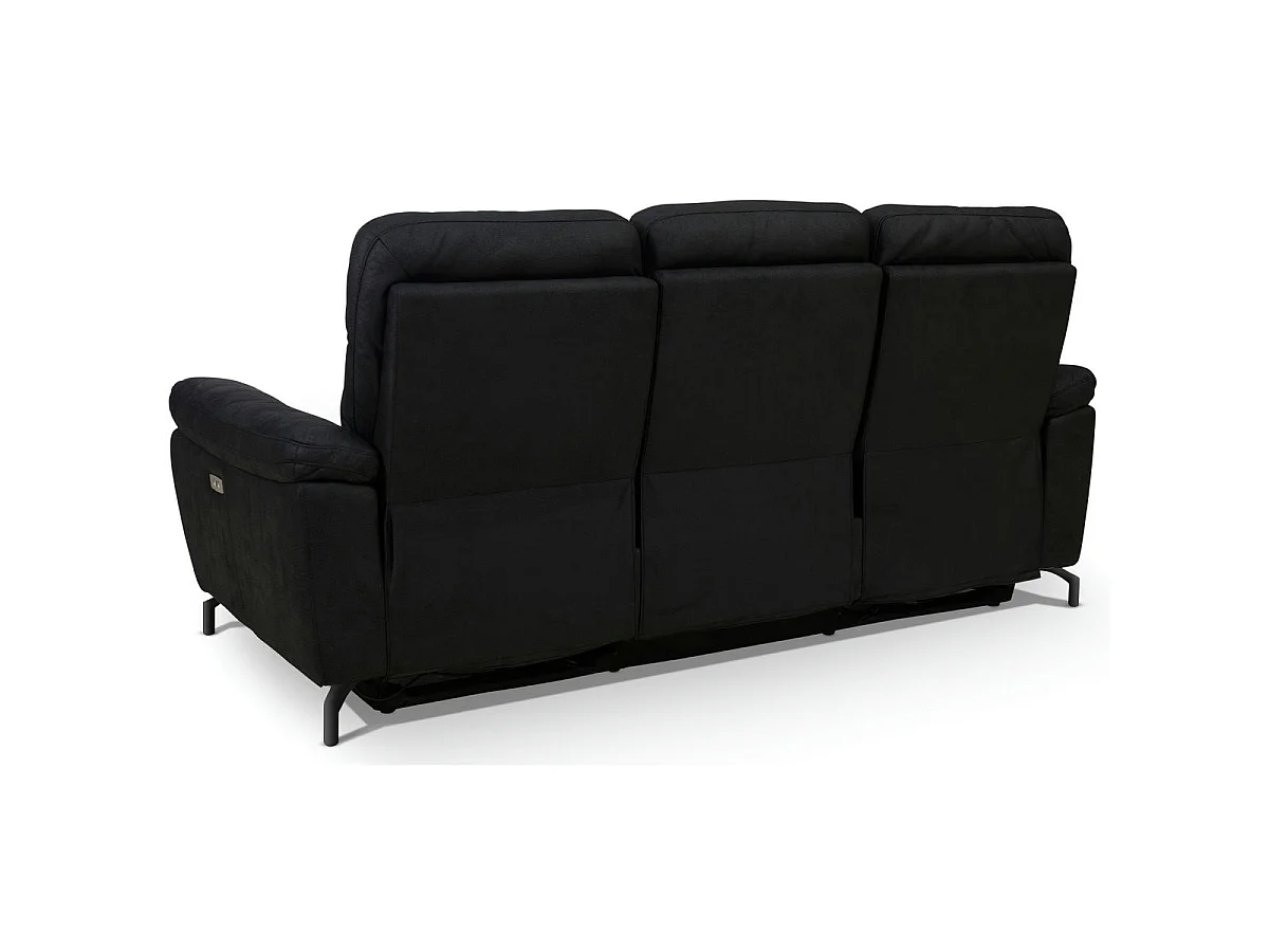 Canapé relax électrique Selesta - 3 places - Tissu - Noir