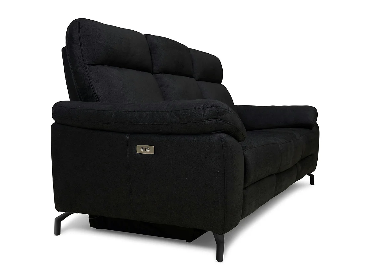 Canapé relax électrique Selesta - 3 places - Tissu - Noir