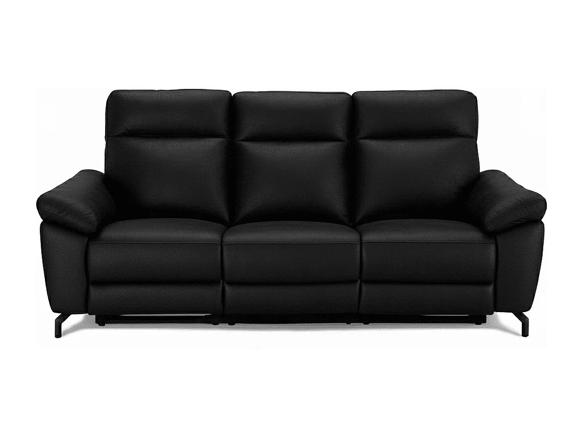 Driezits elektrische relaxbank Selesta van stof - zwart