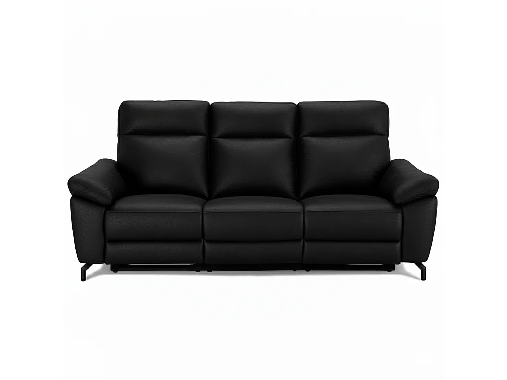 Canapé relax électrique Selesta - 3 places - Tissu - Noir