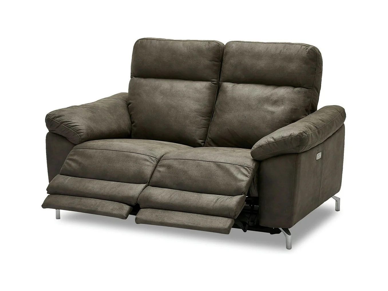 Tweezits elektrische relaxbank Selesta van stof - bruin