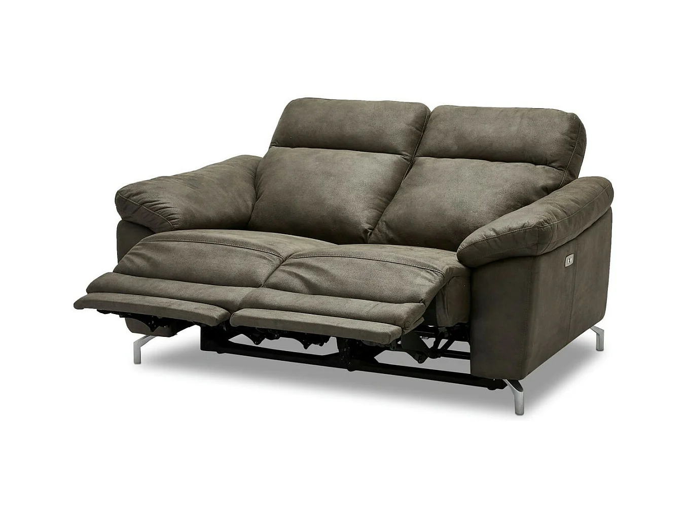 Tweezits elektrische relaxbank Selesta van stof - bruin