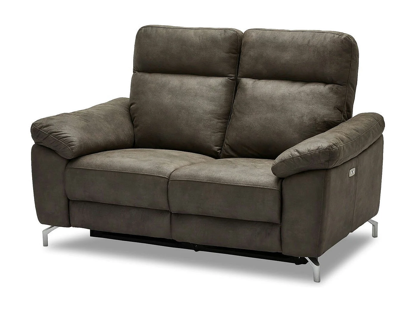 Canapé relax électrique Selesta - 2 places - Tissu - Marron