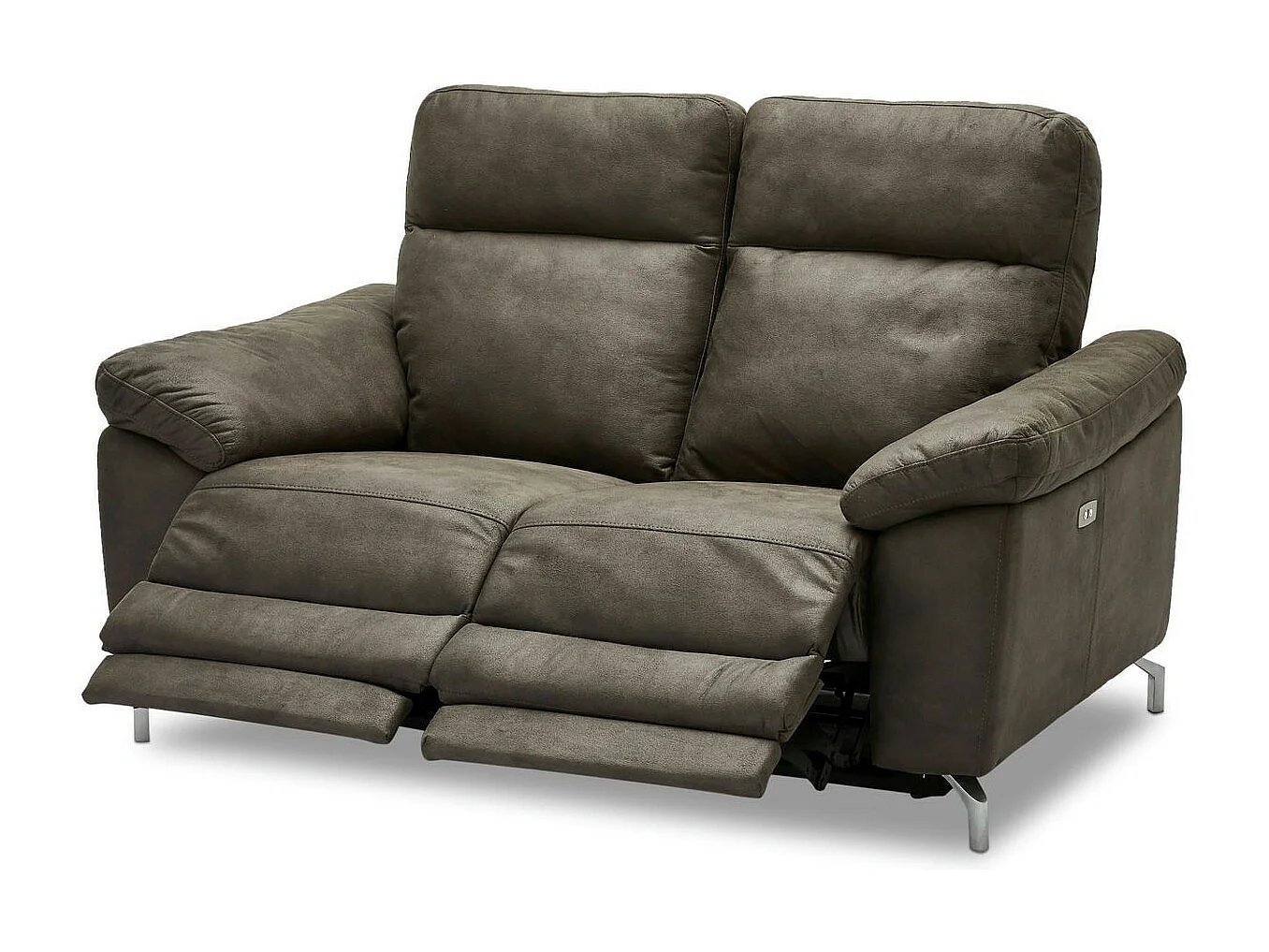 Canapé relax électrique Selesta - 2 places - Tissu - Marron