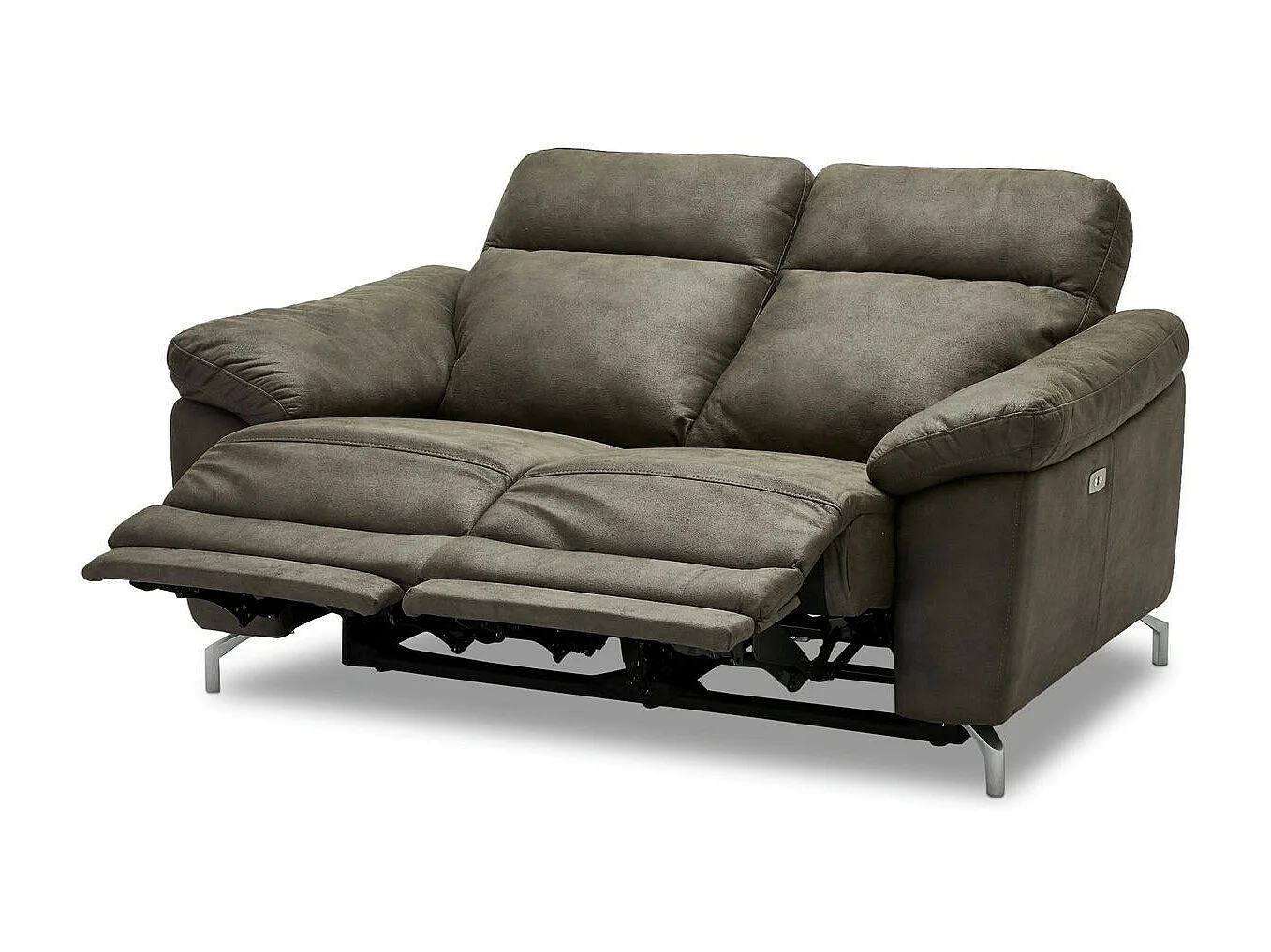 Canapé relax électrique Selesta - 2 places - Tissu - Marron