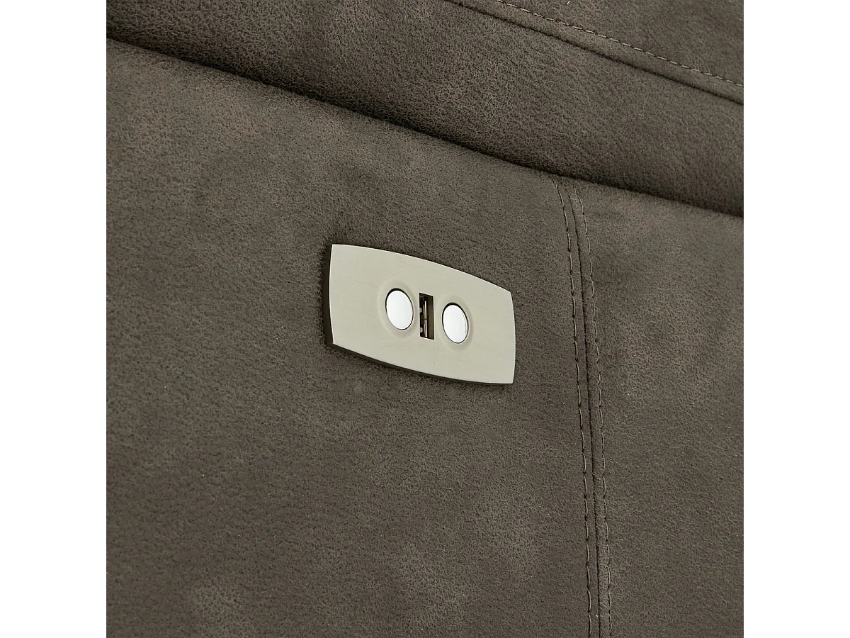 Canapé relax électrique Selesta - 2 places - Tissu - Marron