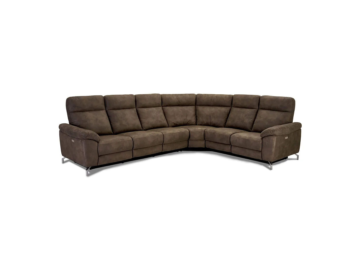 Canapé d'angle 32 Relax Électrique 5 Places Selesta Marron Tissu