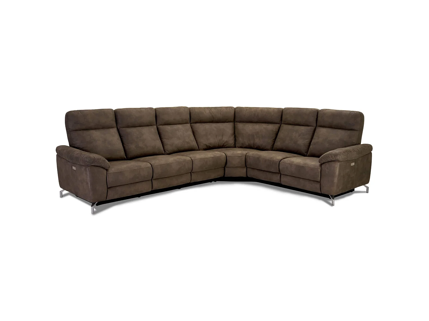 Canapé d'angle 32 Relax Électrique 5 Places Selesta Marron Tissu