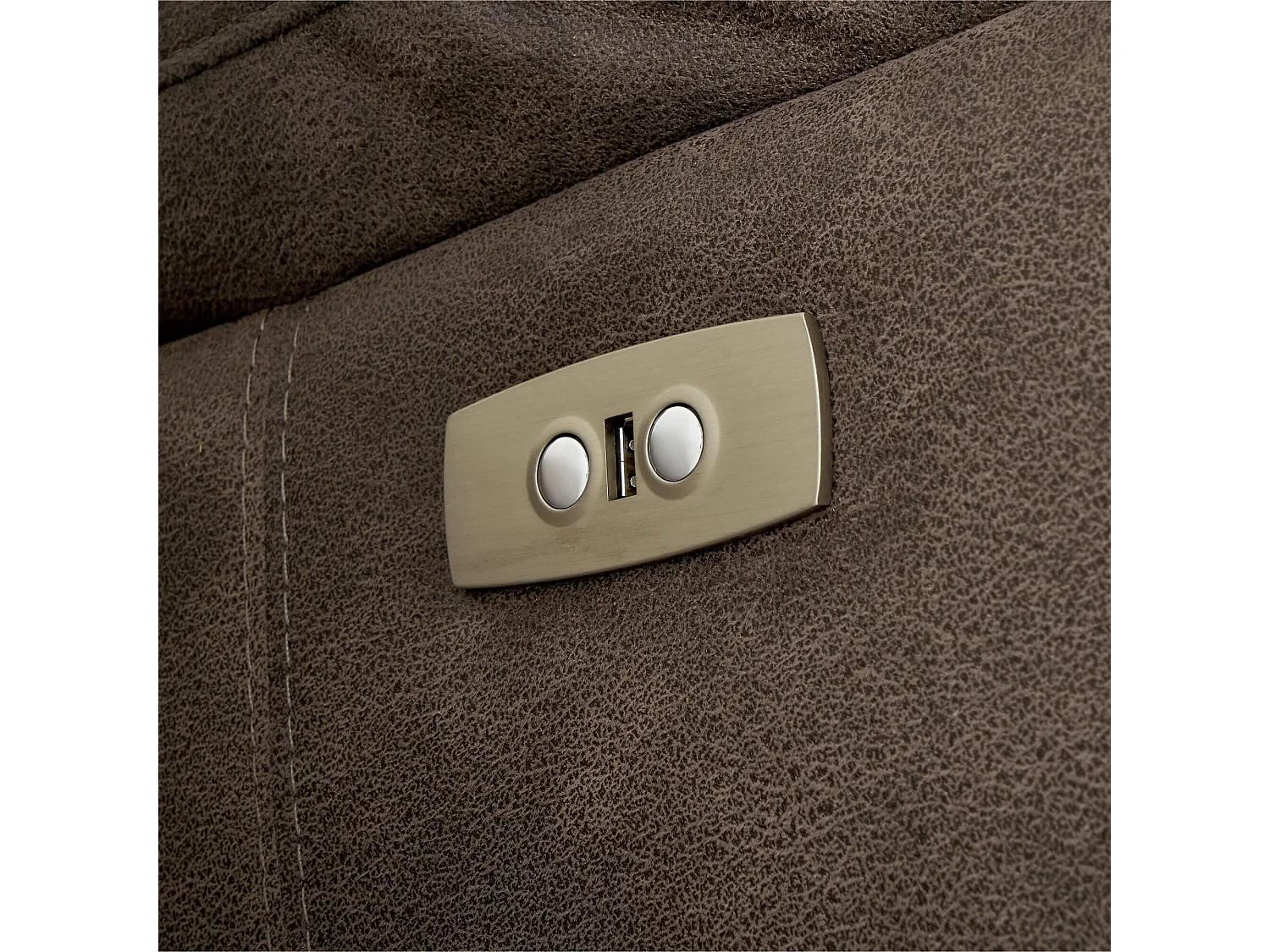 Canapé d'angle 32 Relax Électrique 5 Places Selesta Marron Tissu