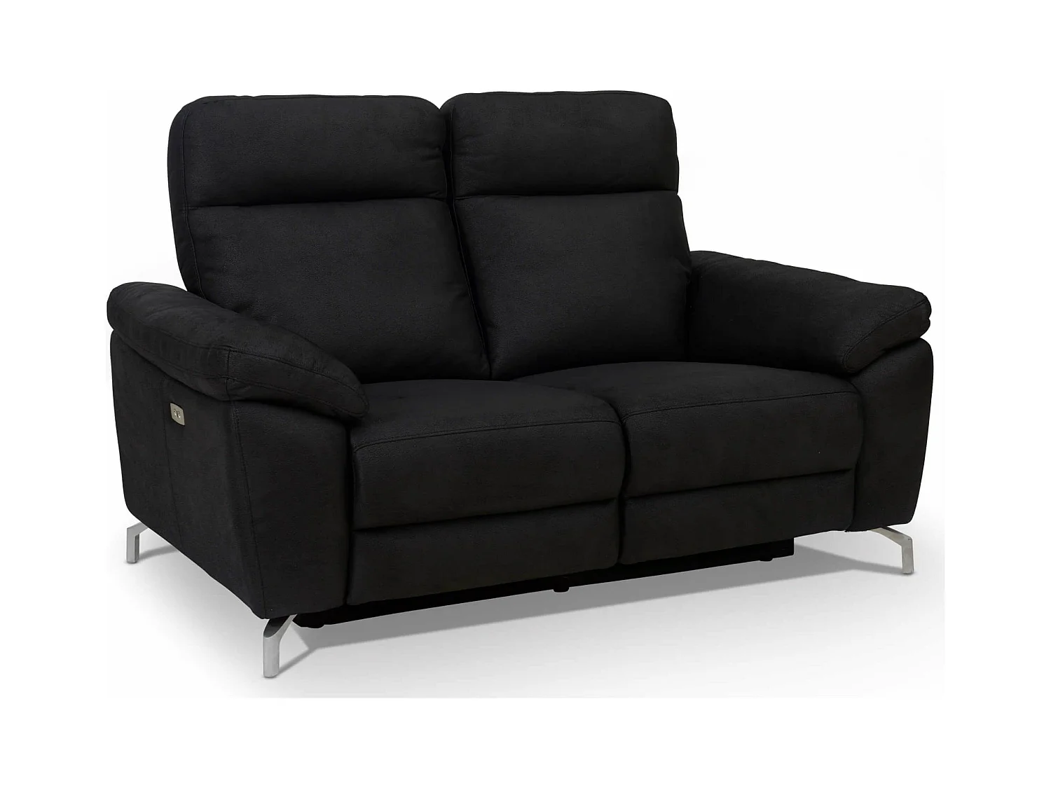 Relaxsofa elektrisch Selesta - 2-Sitzer - Stoff - Schwarz