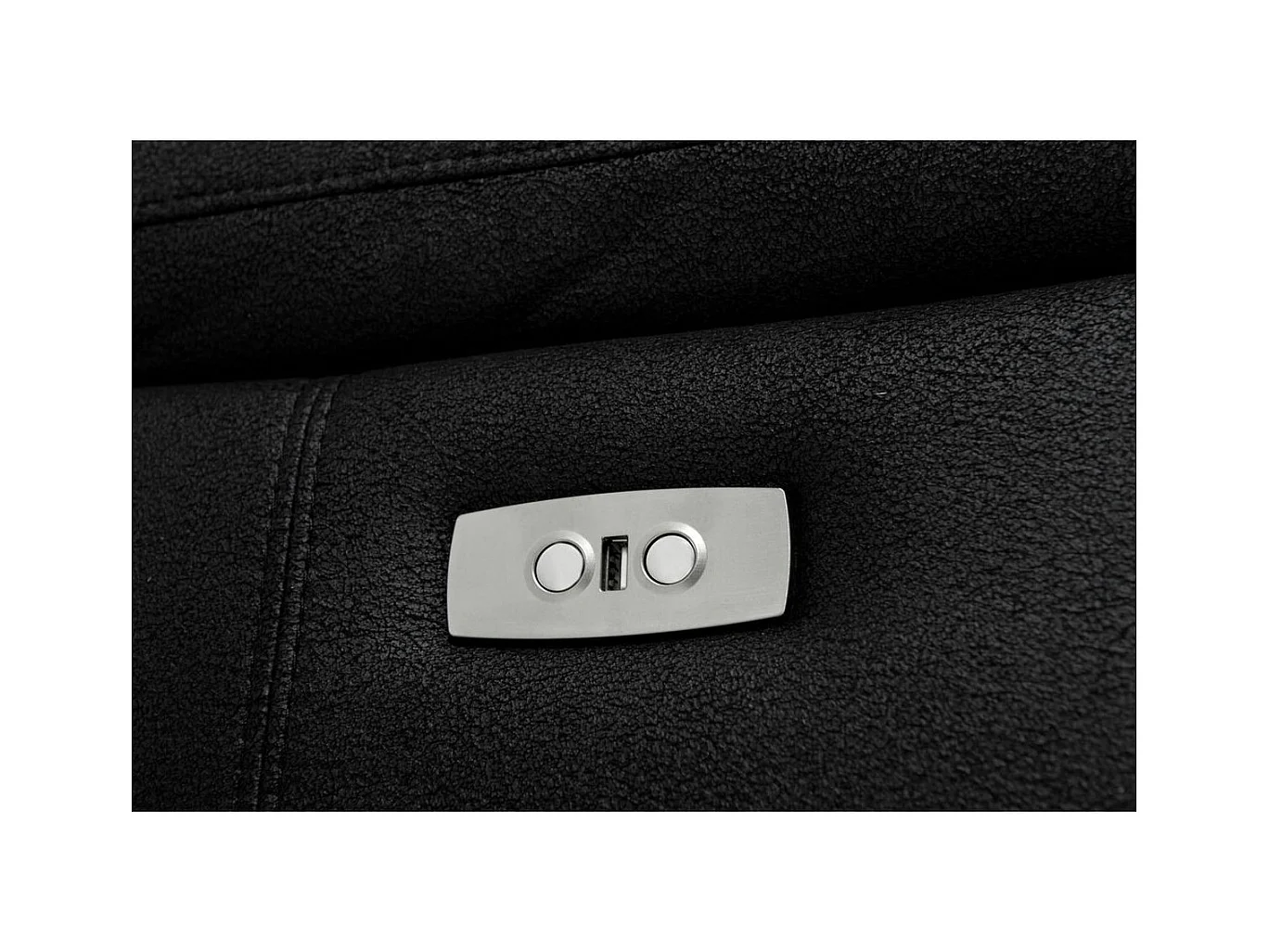 Relaxsofa elektrisch Selesta - 2-Sitzer - Stoff - Schwarz