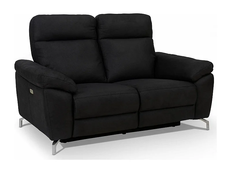 Relaxsofa elektrisch Selesta - 2-Sitzer - Stoff - Schwarz