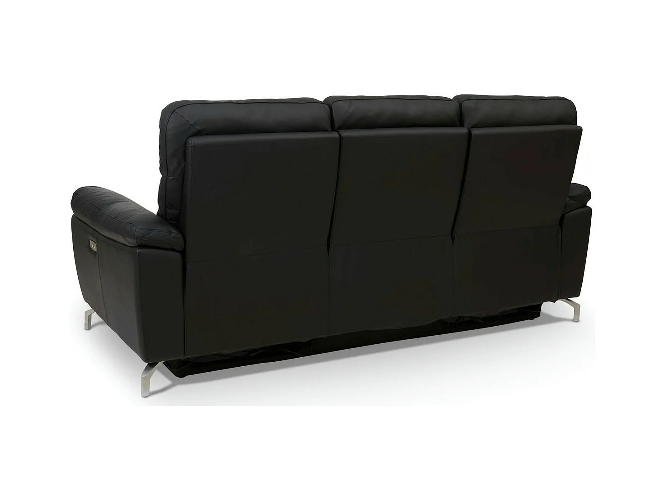 Canapé relax électrique Selesta - 3 places - Cuir - Noir
