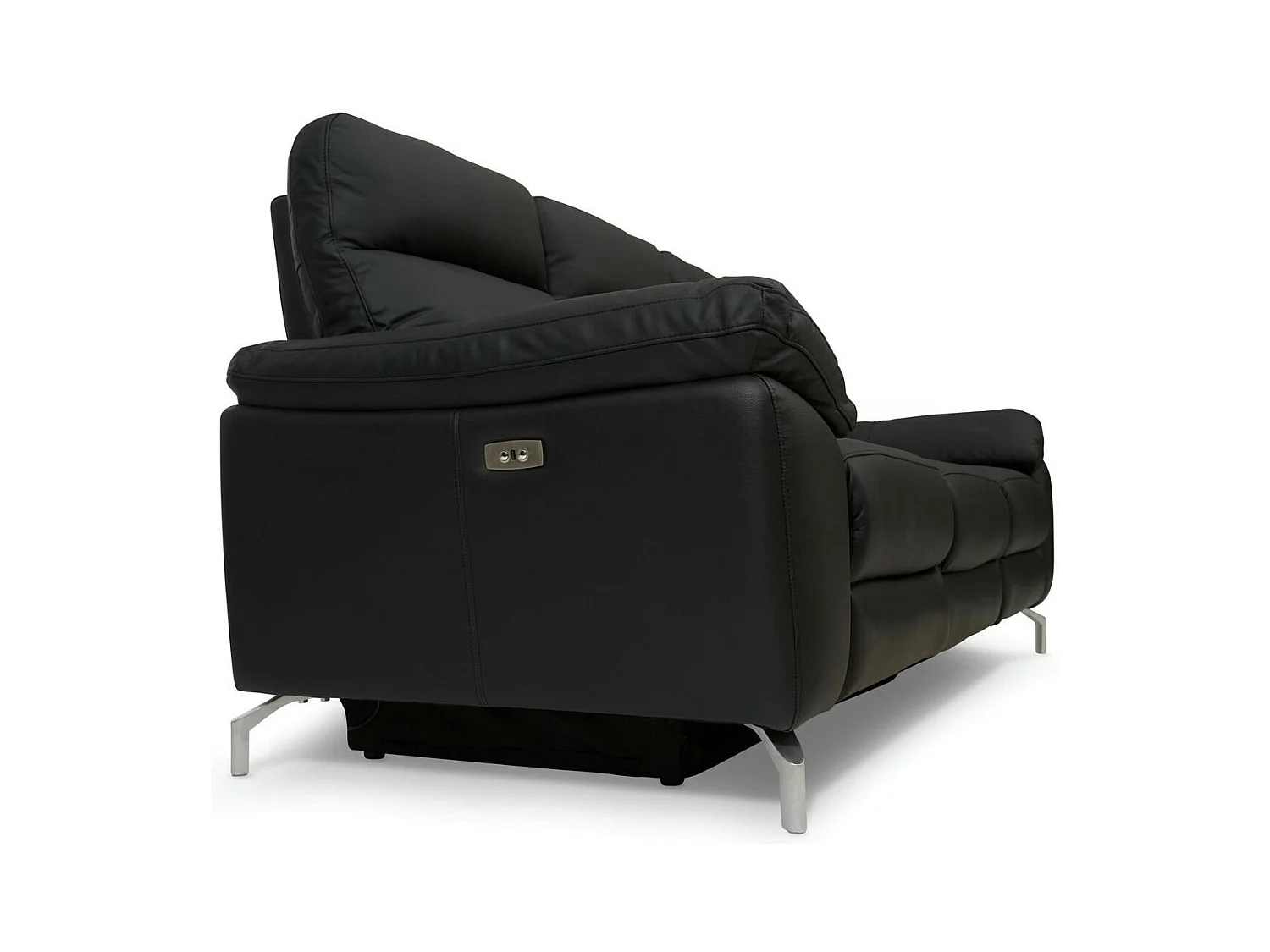 Canapé relax électrique Selesta - 3 places - Cuir - Noir