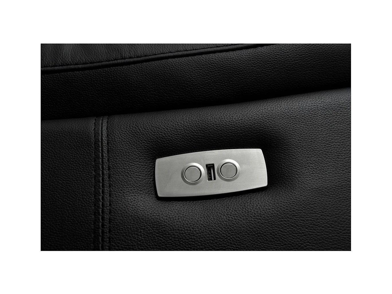 Canapé relax électrique Selesta - 3 places - Cuir - Noir