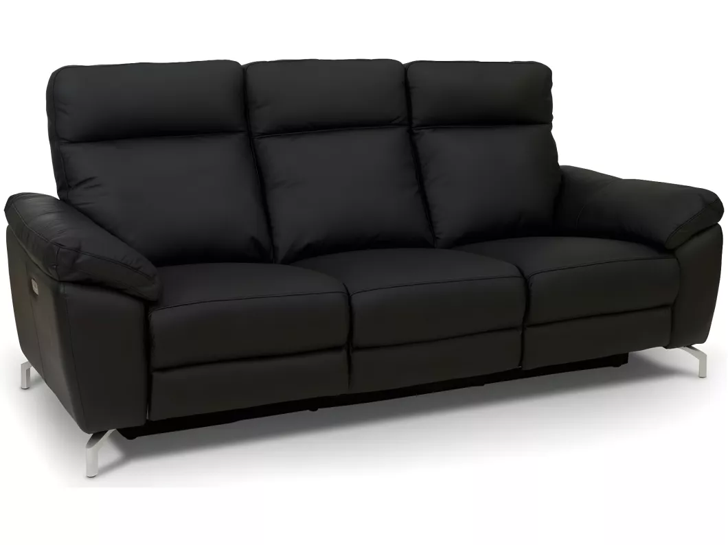 Kauf Unique Relaxsofa elektrisch Selesta - 3-Sitzer - Leder - Schwarz