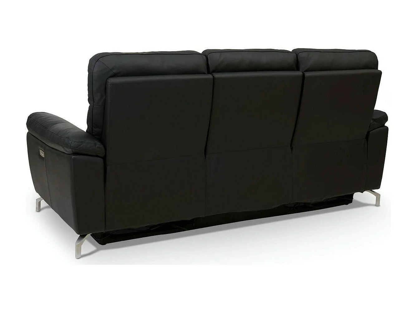 Canapé relax électrique Selesta - 3 places - Cuir - Noir