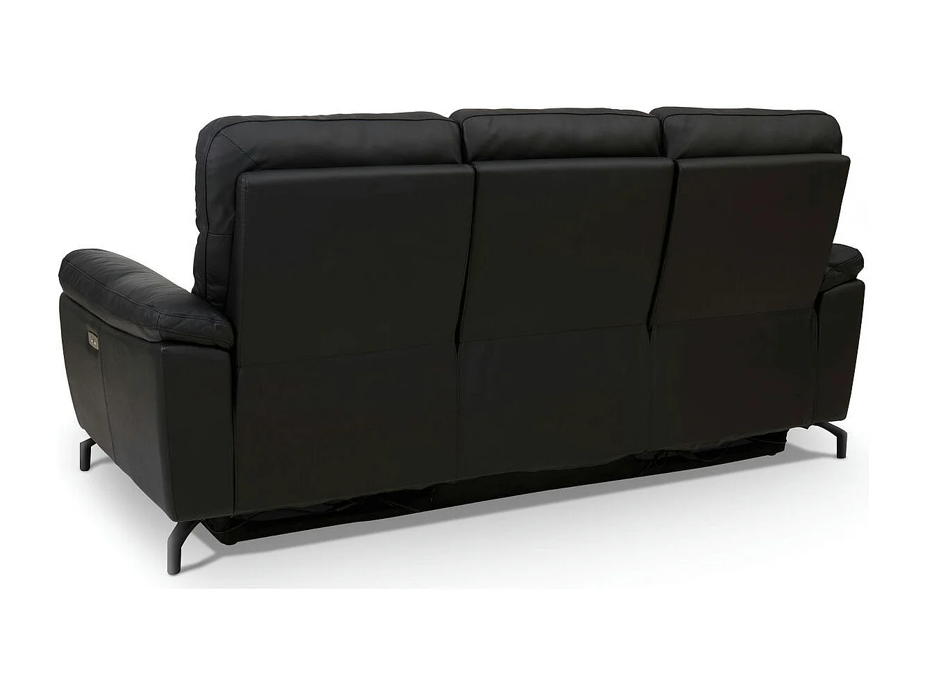 Canapé relax électrique Selesta - 3 places - Cuir - Noir