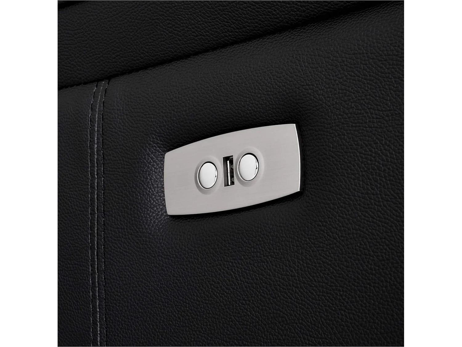 Canapé d'angle 32 Relax Électrique 5 Places Selesta Noir Cuir, PVC