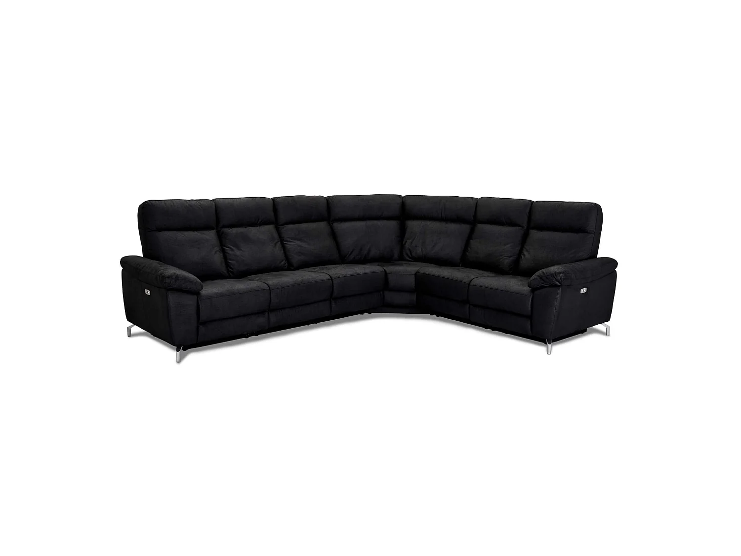 Canapé d'angle 32 Relax Électrique 5 Places Selesta Noir Tissu