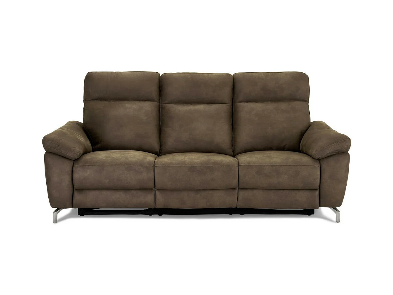 Driezits elektrische relaxbank Selesta van stof - bruin