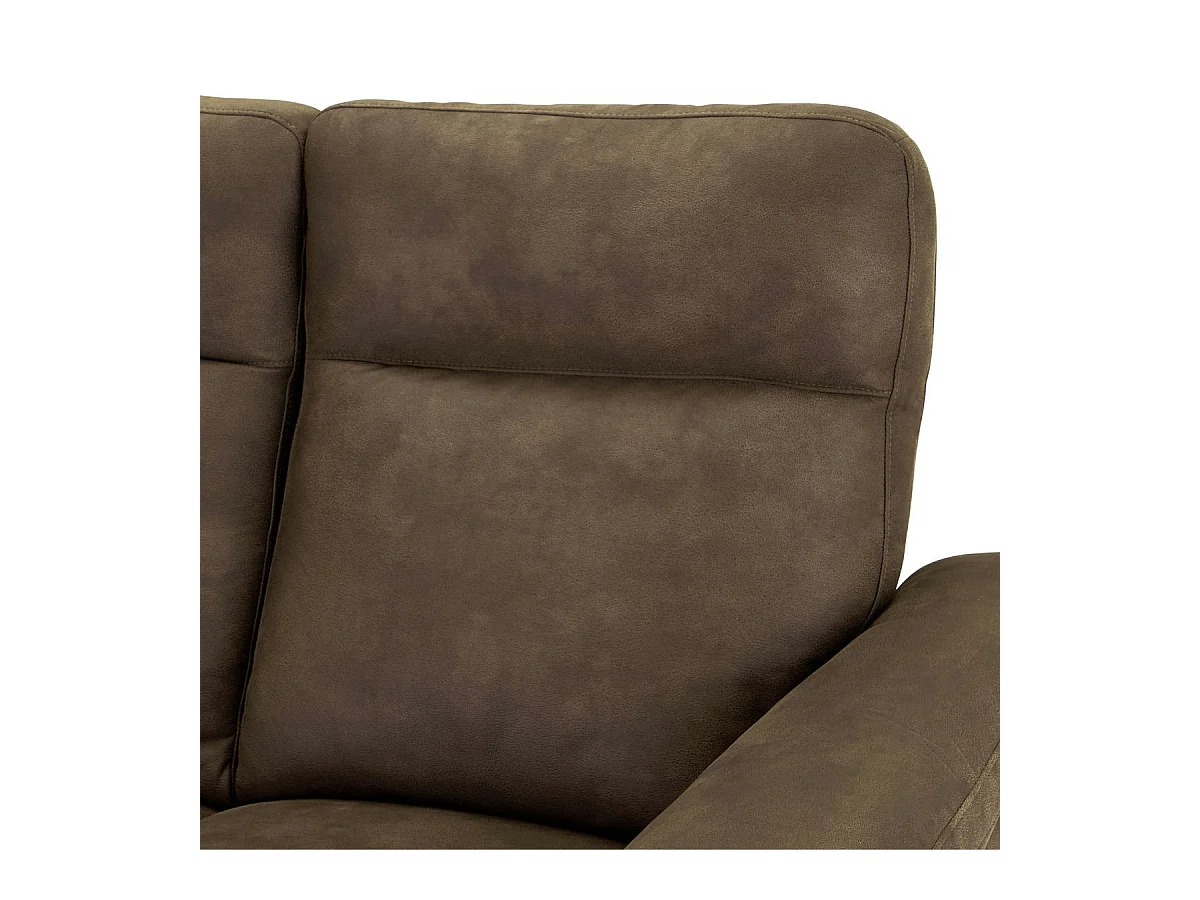 Driezits elektrische relaxbank Selesta van stof - bruin