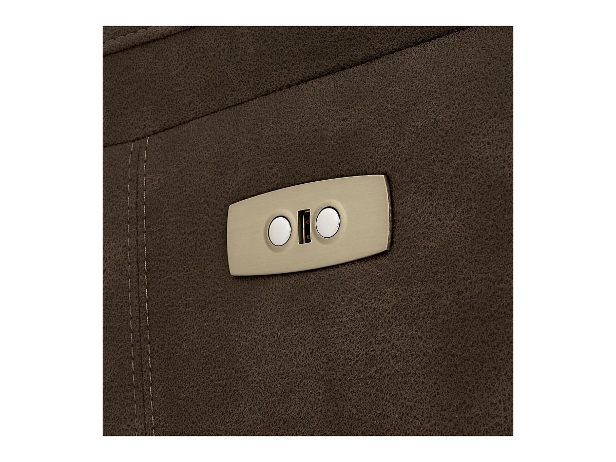 Driezits elektrische relaxbank Selesta van stof - bruin