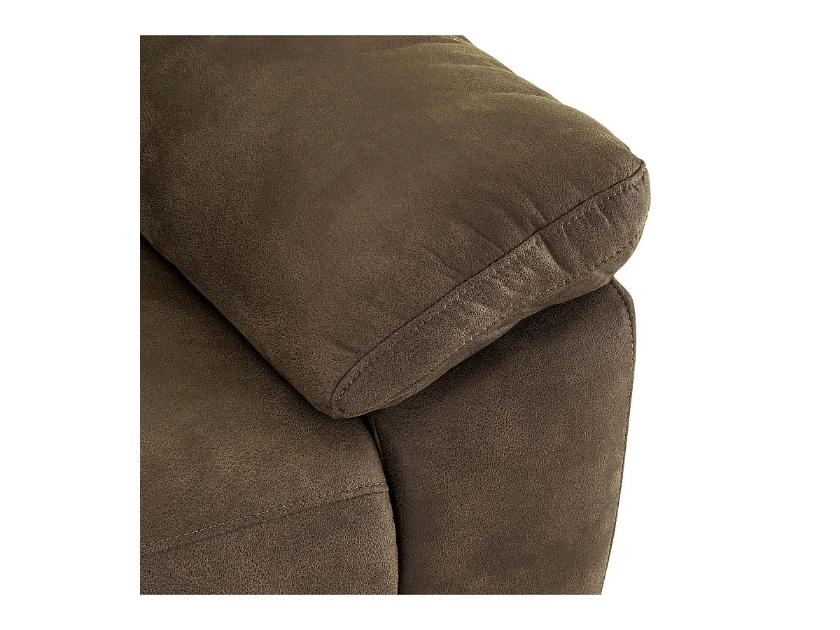 Driezits elektrische relaxbank Selesta van stof - bruin