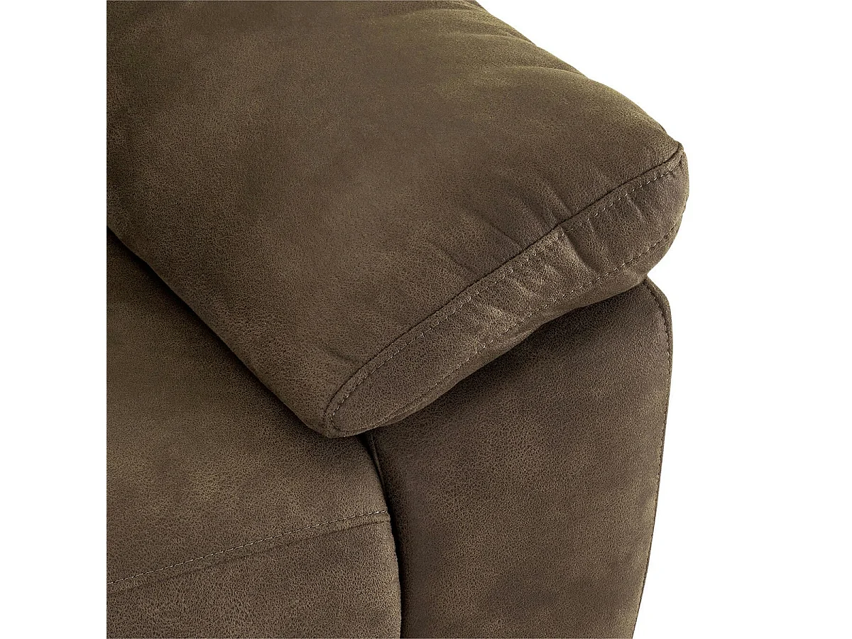 Canapé relax électrique Selesta - 3 places - Tissu - Marron