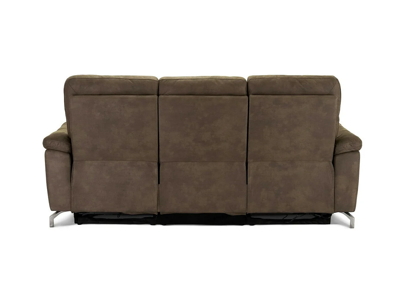 Canapé relax électrique Selesta - 3 places - Tissu - Marron