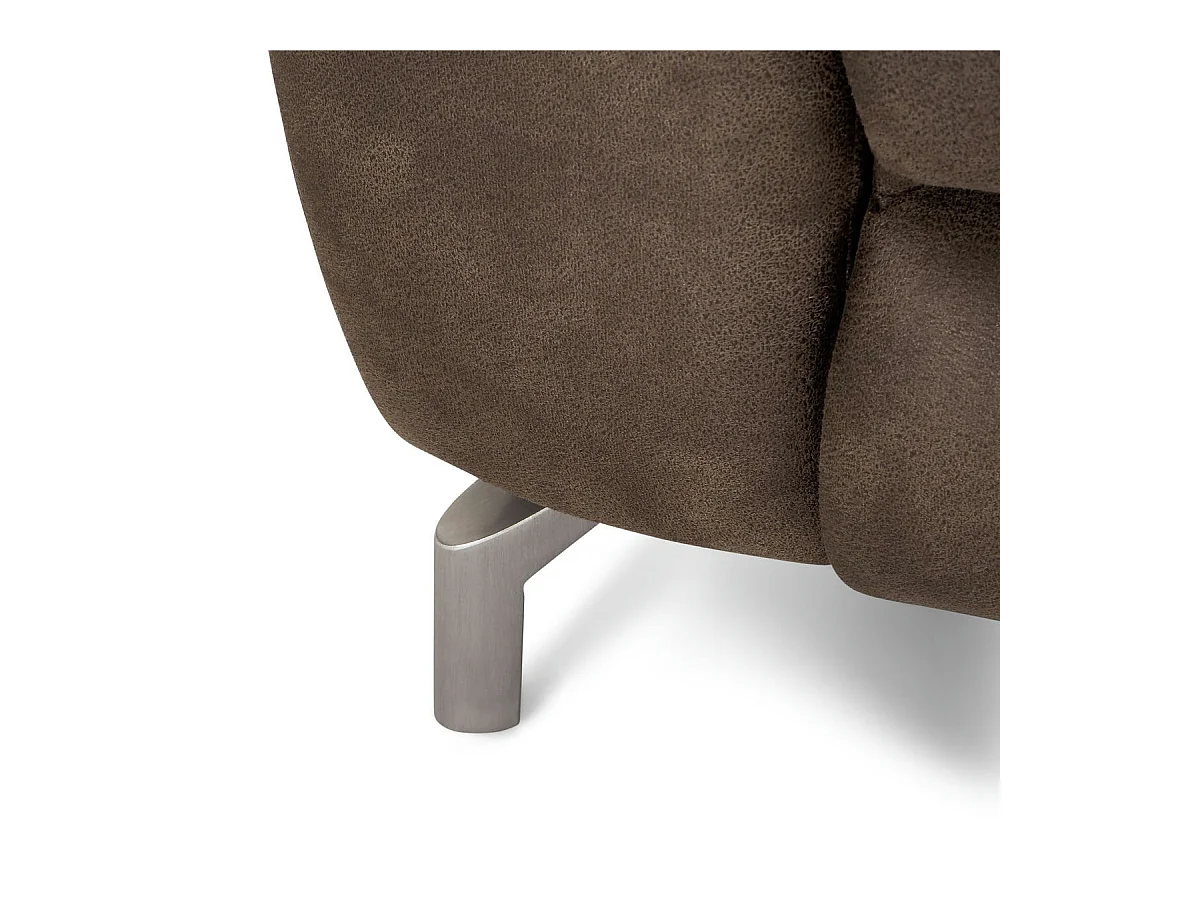 Canapé relax électrique Selesta - 3 places - Tissu - Marron