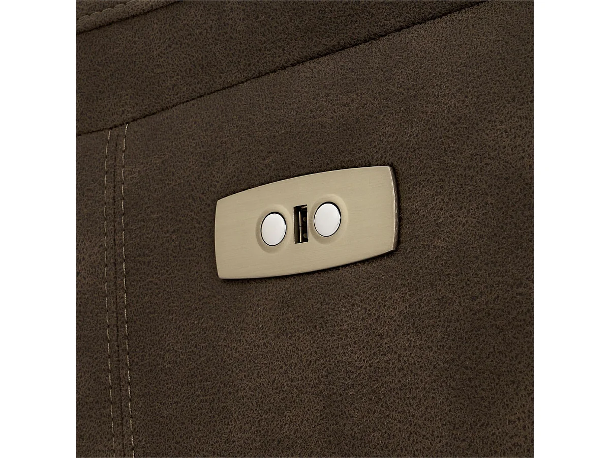 Canapé relax électrique Selesta - 3 places - Tissu - Marron