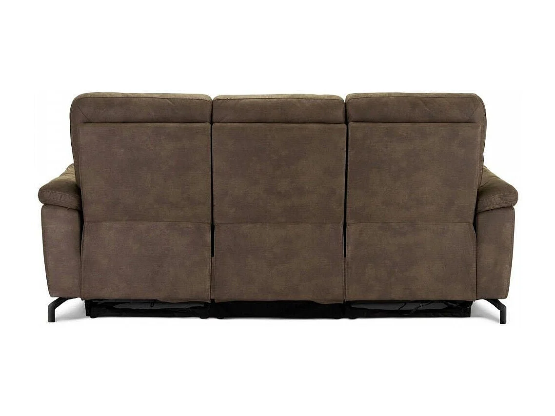 Canapé relax électrique Selesta - 3 places - Tissu - Marron