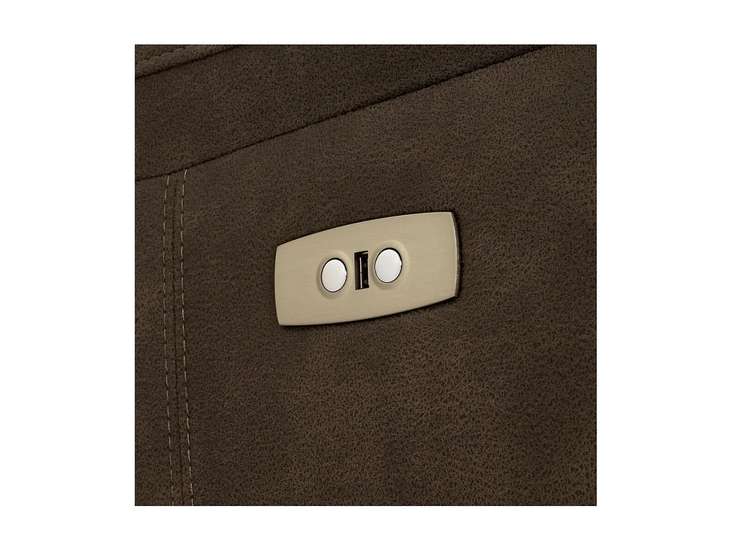 Canapé relax électrique Selesta - 3 places - Tissu - Marron