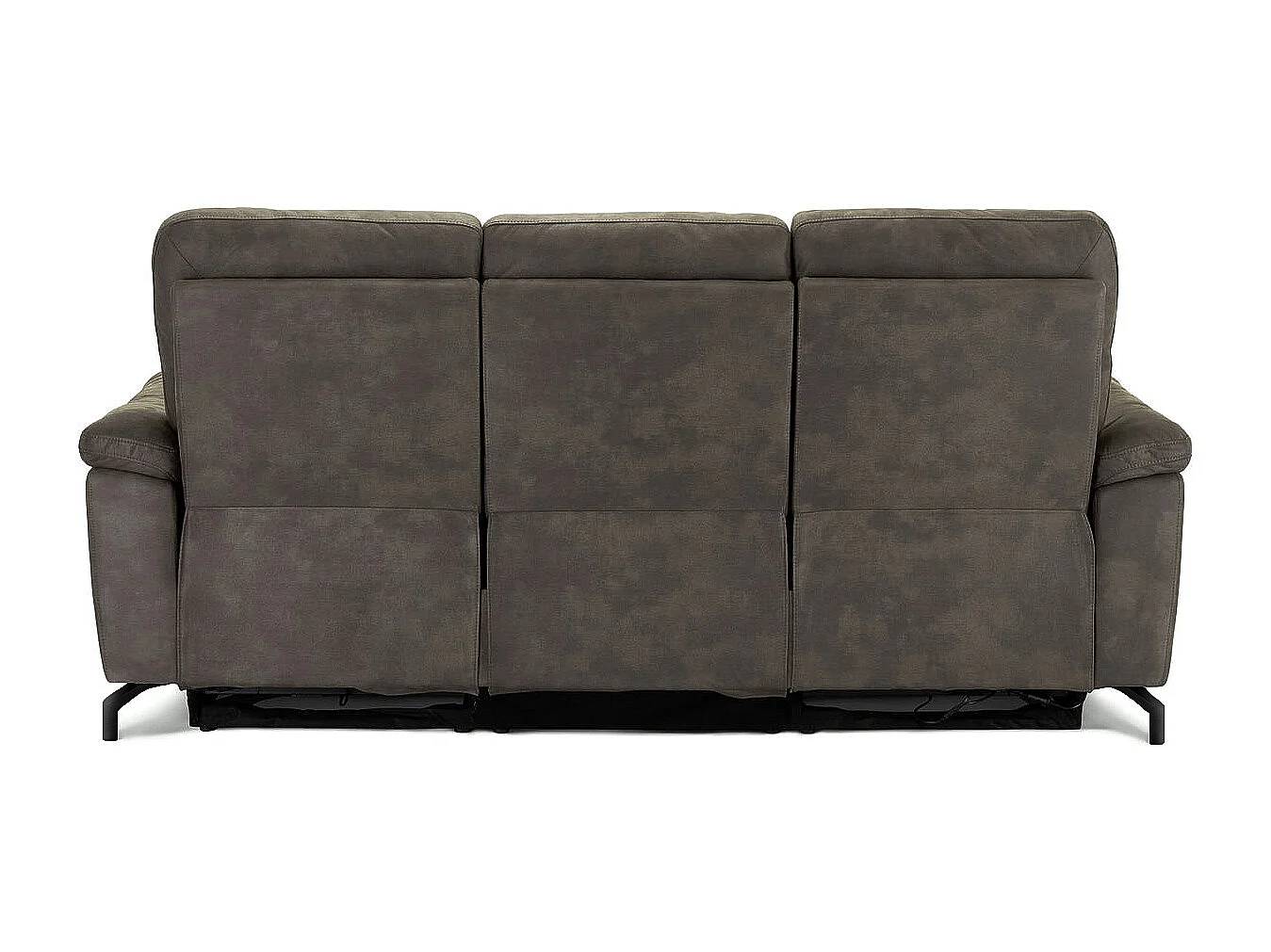 Canapé relax électrique Selesta - 3 places - Tissu - Marron