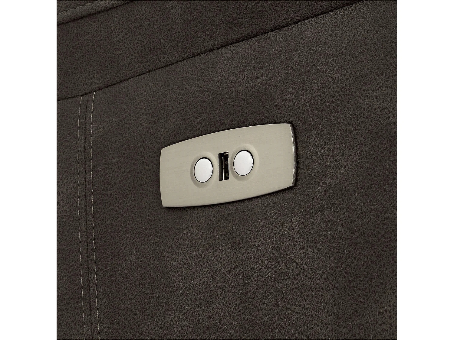 Canapé relax électrique Selesta - 3 places - Tissu - Marron