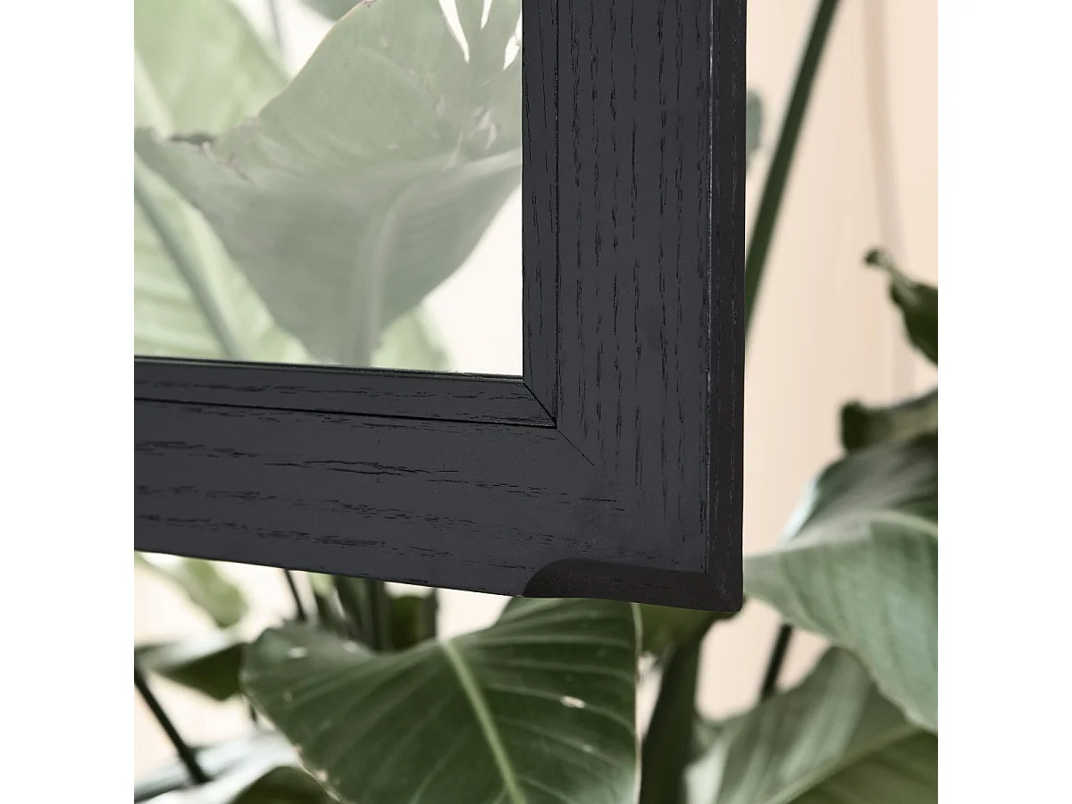 Vitrine mit LED Beleuchtung mit 2 Glastüren Tokyo - Eichenfurnier & MDF - Schwarz