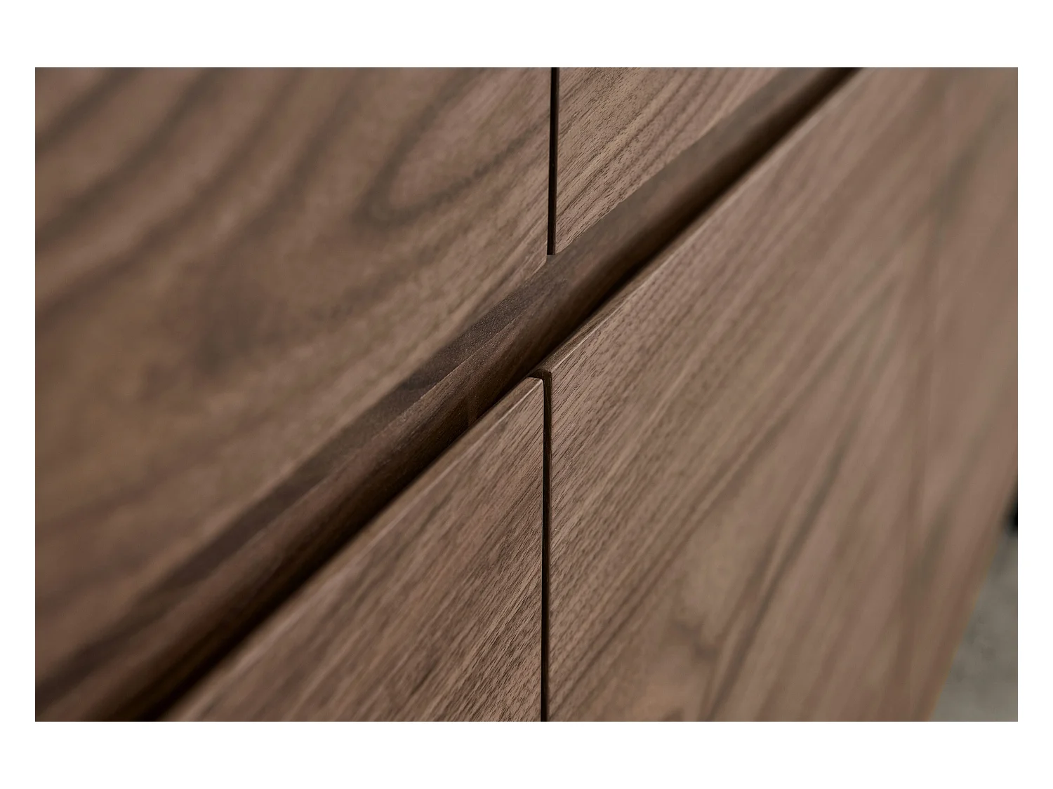 Vitrinekast met led-verlichting Tokyo - 4 deuren, 2 laden - MDF & staal - Amerikaanse eik